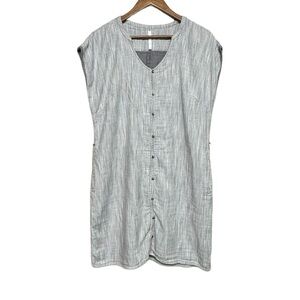 KUHL Womens Riviera Dress Heathered Gray Button Up Cap Sleeve Size Medium Hiking